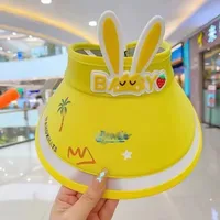 Children's Sunshade Hat Summer Thin Boys And Girls Cartoon Bear Sunscreen Straw Hat Baby Travel Breathable Sun Hat sku image 30