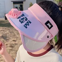 Children's Hat Summer Sunscreen Hat Big Brim Vacant Top Sunshade Hat With Fan Parent-Child Sun Hat Trendy main image 1