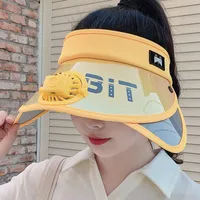 Children's Hat Summer Sunscreen Hat Big Brim Vacant Top Sunshade Hat With Fan Parent-Child Sun Hat Trendy main image 3