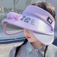 Children's Hat Summer Sunscreen Hat Big Brim Vacant Top Sunshade Hat With Fan Parent-Child Sun Hat Trendy sku image 3