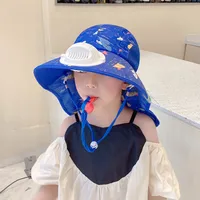 Children's Sun Hat Summer UV Protection Baby Sun Hat With Fan Female Boy Sun Hat Foldable Hat sku image 2