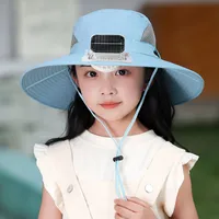 Solar Fan Hat High Wind Rechargeable Large Rim Sun Hat Children's Outdoor Leisure Sun Hat Thin Girl Men main image 4