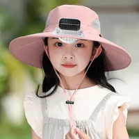 Solar Fan Hat High Wind Rechargeable Large Rim Sun Hat Children's Outdoor Leisure Sun Hat Thin Girl Men sku image 8