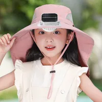 Girls Solar Fan Hat Rechargeable Big Wind Shawl Sun Hat Summer Beach Mountain Climbing Hat For Boys main image 1