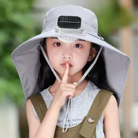 Girls Solar Fan Hat Rechargeable Big Wind Shawl Sun Hat Summer Beach Mountain Climbing Hat For Boys main image 3