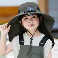 Girls Solar Fan Hat Rechargeable Big Wind Shawl Sun Hat Summer Beach Mountain Climbing Hat For Boys main image 4