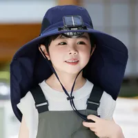 Girls Solar Fan Hat Rechargeable Big Wind Shawl Sun Hat Summer Beach Mountain Climbing Hat For Boys sku image 4