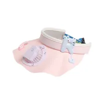 Children's USB Rechargeable Fan Hat Summer Big Cornice Ruffled Sunscreen Sunshade Hat Outdoor Cartoon Cute Empty Cap main image 5