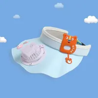 Children's USB Rechargeable Fan Hat Summer Big Cornice Ruffled Sunscreen Sunshade Hat Outdoor Cartoon Cute Empty Cap sku image 1