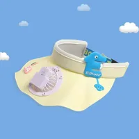 Children's USB Rechargeable Fan Hat Summer Big Cornice Ruffled Sunscreen Sunshade Hat Outdoor Cartoon Cute Empty Cap sku image 2
