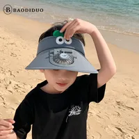 Small Fan Children's Cartoon Empty Top Hat Summer Sunscreen Sunshade Travel Face-covering Breathable Cool Animal Sun Hat main image 3