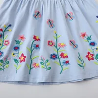 Style Girl's Short Sleeve Dress Summer New Knitted Cotton Children's Skirt Cartoon Doll Collar Princess Skirt main image 4