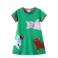 J-style Ump Fashion Knitted Girls' Children's Lianyi Princess Skirt  For Girls' Short-sleeved Dress main image 1