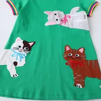 J-style Ump Fashion Knitted Girls' Children's Lianyi Princess Skirt  For Girls' Short-sleeved Dress main image 4