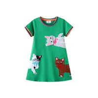 J-style Ump Fashion Knitted Girls' Children's Lianyi Princess Skirt  For Girls' Short-sleeved Dress sku image 5