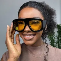 Hip-Hop Streetwear Geometric Ac UV400 Protection Square Full Frame Glasses main image 5