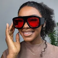 Hip-Hop Streetwear Geometric Ac UV400 Protection Square Full Frame Glasses main image 4