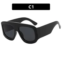 Hip-Hop Streetwear Geometric Ac UV400 Protection Square Full Frame Glasses sku image 1
