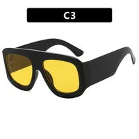 Hip-Hop Streetwear Geometric Ac UV400 Protection Square Full Frame Glasses sku image 3