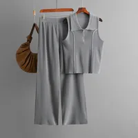 Casual Daily Women's Simple Style Classic Style Solid Color Viscose Fiber Pant Co-ord Set Shorts Sets main image 4