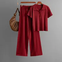 Casual Daily Women's Simple Style Classic Style Solid Color Viscose Fiber Pant Co-ord Set Shorts Sets main image 4