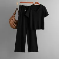 Casual Daily Women's Simple Style Classic Style Solid Color Viscose Fiber Pant Co-ord Set Shorts Sets main image 3