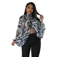 Women's Cardigan Long Sleeve Blouses Vintage Style Streetwear Geometric main image 2