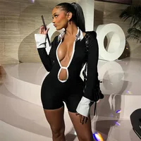 Women's Nightclub Sexy Streetwear Color Block Shorts Rompers main image 1