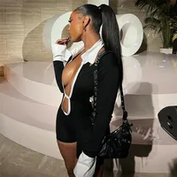 Women's Nightclub Sexy Streetwear Color Block Shorts Rompers main image 4