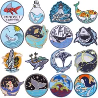 Embroidery Cartoon Style Marine Style Animal Ocean Cloth main image 1