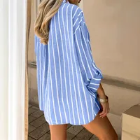 Women's Blouse Long Sleeve Blouses Simple Style Streetwear Stripe main image 2