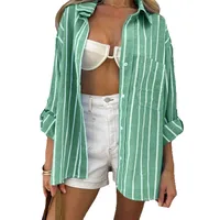 Women's Blouse Long Sleeve Blouses Simple Style Streetwear Stripe main image 4