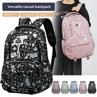 Wholesale New Backpack New Style Simple Large Capacity Junior High School Student Schoolbag Fashion Leisure Travel Backpack main image 1