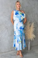 Women's Slit Dress Elegant Sexy Oblique Collar Sleeveless Solid Color Maxi Long Dress Holiday Anniversary Tea Party sku image 1