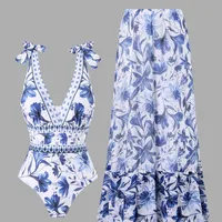 Women's Flower 2 Pieces Set One Piece Swimwear main image 1