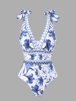 Women's Flower 2 Pieces Set One Piece Swimwear sku image 6