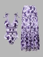 Women's Flower 2 Pieces Set One Piece Swimwear sku image 23