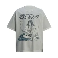 Jiayiku Men's Clothing  Summer American Street Fashion Brand Washed Tee T-shirt Dark Style Character T-shirt Short Sleeve main image 1