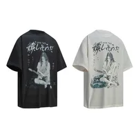 Jiayiku Men's Clothing  Summer American Street Fashion Brand Washed Tee T-shirt Dark Style Character T-shirt Short Sleeve main image 3