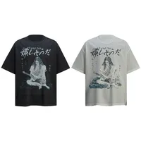 Jiayiku Men's Clothing  Summer American Street Fashion Brand Washed Tee T-shirt Dark Style Character T-shirt Short Sleeve main image 5