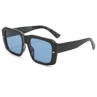 Hip-Hop Retro Streetwear Sunglasses PC UV400 Protection Tinted Lenses Square Full Frame Glasses main image 4