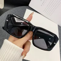 Hip-Hop Retro Streetwear Sunglasses PC UV400 Protection Tinted Lenses Square Full Frame Glasses main image 2