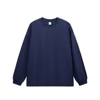 Jie Zhan Men's Wear | 305Gfog Color Long Sleeve T-shirt  Spring American Solid Color Cotton Loose Couple T-shirt sku image 19