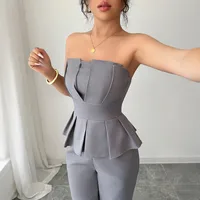 Office Cocktail Party Women's Elegant Business Formal Solid Color Polyester Blazer Suits Co-ord Set Pants Sets main image 3
