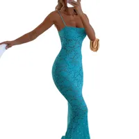 Women's Sheath Dress Elegant Sexy Strap Hollow Out Sleeveless Lace Maxi Long Dress Tea Party Cocktail Party main image 2