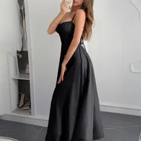 Men's Swing Dress Elegant Vacation Strap Sleeveless Solid Color Midi Dress Casual Daily Tea Party main image 4