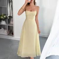 Men's Swing Dress Elegant Vacation Strap Sleeveless Solid Color Midi Dress Casual Daily Tea Party main image 3