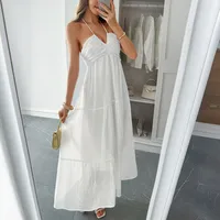 Women's Swing Dress Vacation Simple Style Halter Neck Sleeveless Solid Color Midi Dress Holiday Tea Party sku image 9
