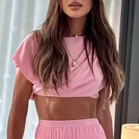 Holiday Daily Tea Party Women's Elegant Vacation Sexy Solid Color Polyester Skirt Co-ord Set Shorts Sets sku image 4