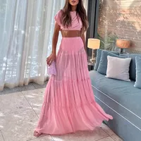 Holiday Daily Tea Party Women's Elegant Vacation Sexy Solid Color Polyester Skirt Co-ord Set Shorts Sets main image 4